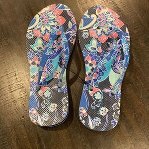 Vera Bradley Thong Sandal Flip Flop Multi Color Floral Women Size S 7